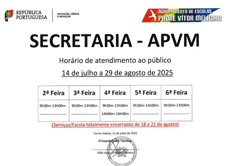 Horário de Verão - Secretaria