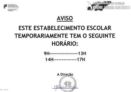 horário temporário